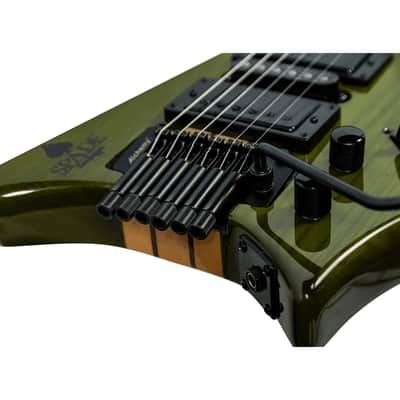 Spade Green Clear With Floating Tremolo HSH Pickups Coil Split & Stiletto Case image 5