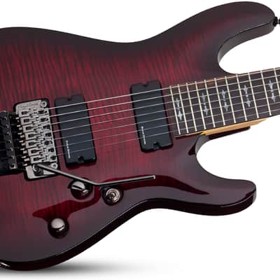 Schecter #3260 Demon-7 Crimson Red Burst - 7 String Electric Guitar w/Floyd Rose image 1
