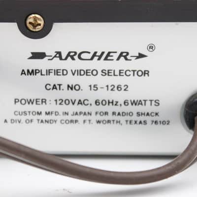 Archer Amplified Video Selector 15-1262 Made in Japan image 6