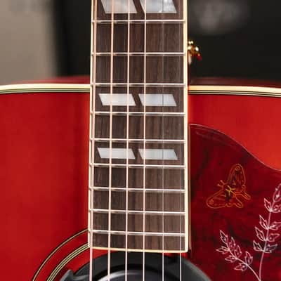 Epiphone Hummingbird Standard Acoustic/Electric Guitar - Cherry Sunburst with Gig Bag image 9