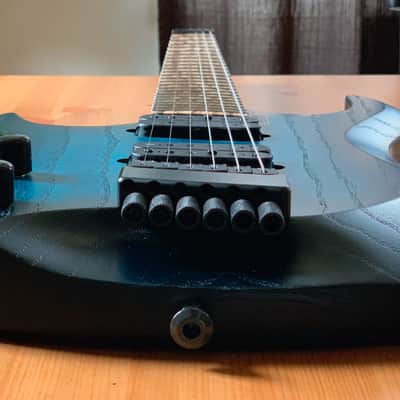 Kiesel OM6L 2018 - Aqua blue raw tone satin with black burst image 5
