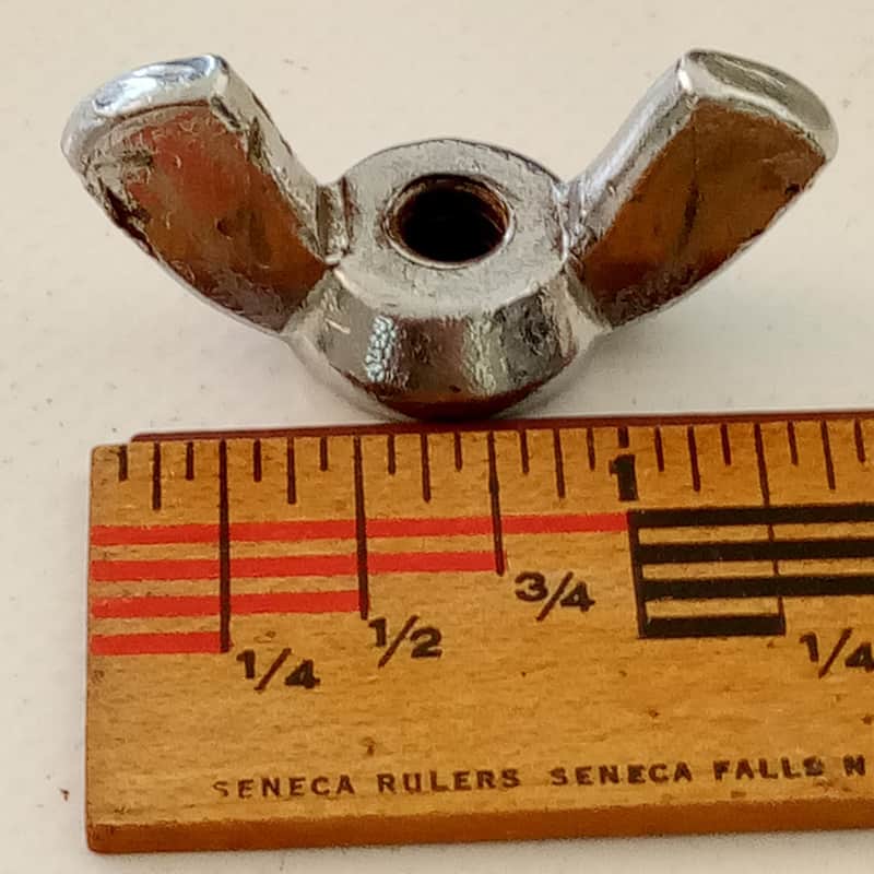 Ludwig 1/4"x20tpi Chrome Cymbal Stand Wing-Nut Vintage Super Classic Part USA60 image 1