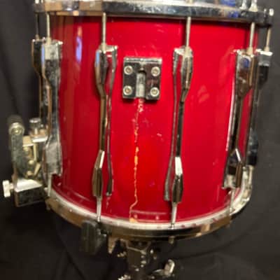 Pearl - 10x14" Maple 12-lug Marching Snare Drum 1980's - Red Wrap image 11