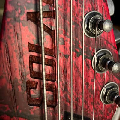 Solar Guitars A2.7CANIBALISMO+ 2024 - BLOOD RED OPEN PORE W BLOOD SPLATTER image 6