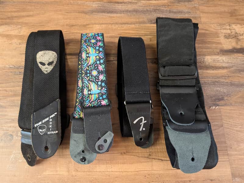 Mixed Guitar Strap Lot Of 4 Different Brands 2" &  3" All In Great Shape image 1