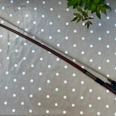 Double Bass French Bow - New Hair Just Had A Recommission - Brazilwood - Made In Czechslovakia image 5