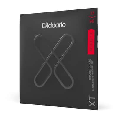 D'Addario XTABR1356 XT Acoustic 80/20 Bronze, Medium, 13-56 2019