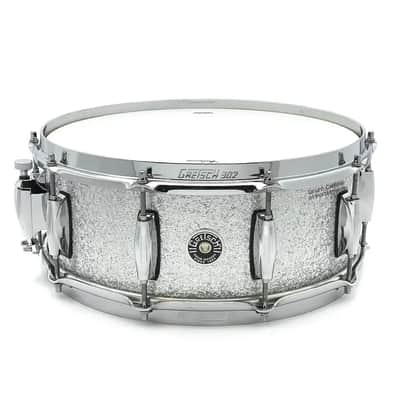 Gretsch Brooklyn Snare Drum 14x5.5 10-Lug Silver Sparkle image 1