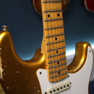 Fender Custom Shop ’55 Stratocaster Kyle McMillin Masterbuilt 2020 - Frost Gold Relic image 6