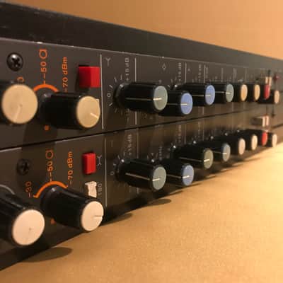 Pair Tesla EJU 124 Channel Strip Microphone Preamp EQ Haufe Transformers Professionally Racked Pair image 8