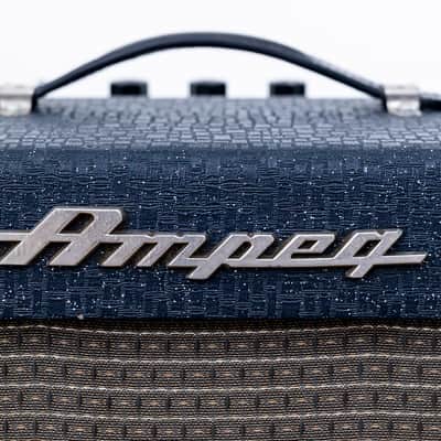 1960 Ampeg Jet J-12 Vintage Tube Amp 1x12 w/ Jensen P12S, Navy Random Flair, Serviced & Clean image 3