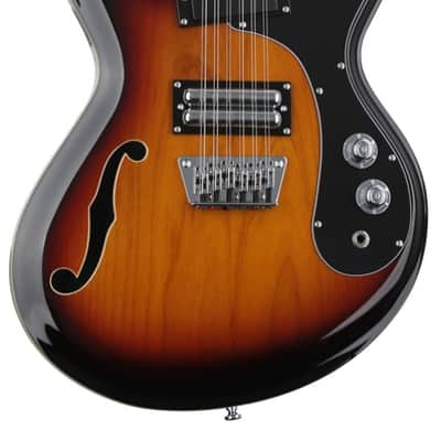 Danelectro 66-12 12-string Electric Guitar - Transparent 3-Tone Burst image 2