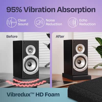 Studio Monitor Isolation Pads for 5-Inch Speakers – Premium Acoustic Foam Speaker Isolation Pads with High-Density Vibration Reduction for Studio Monitors, Bookshelf Speakers & Home Recording image 4