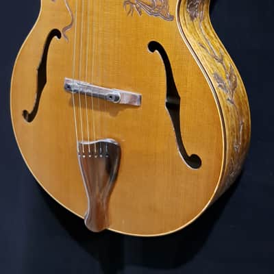 Blueberry Handmade Acoustic Archtop Guitar Grand Concert Size - Butterfly Motif image 10