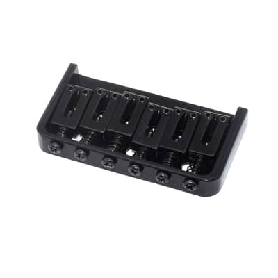 KD By AxLabs 6-String Hardtail Bridge - String-Through-Body, 3-Screw Mount - Black image 1