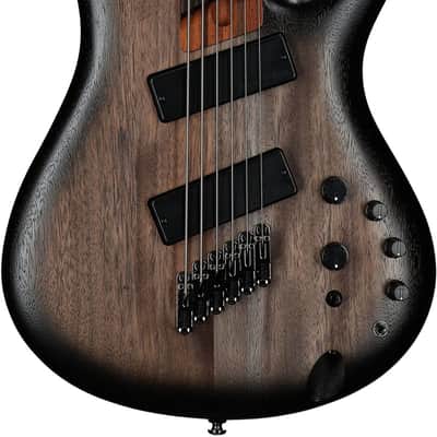 Ibanez SRC6MS Bass Workshop Electric Bass, 6-String, Crossover Black image 2