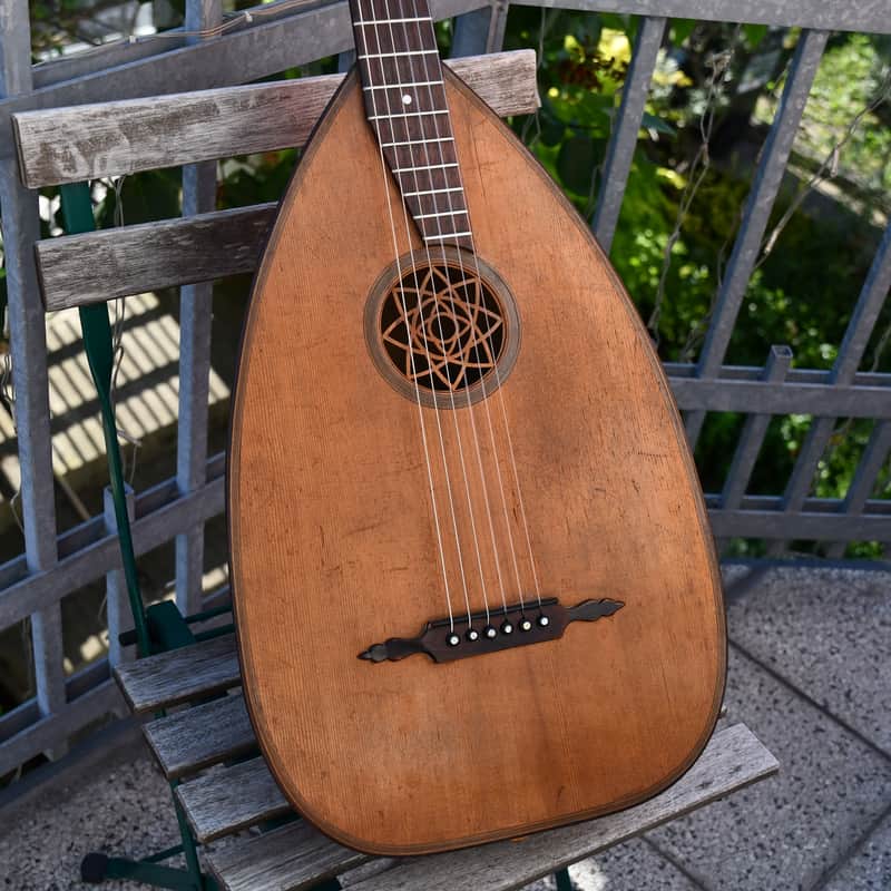 ✴️ Video Included – 1890s Restored Antique Pre-war German Guitar Lute – Flame Maple, Great Condition and Wonderful Sound image 1