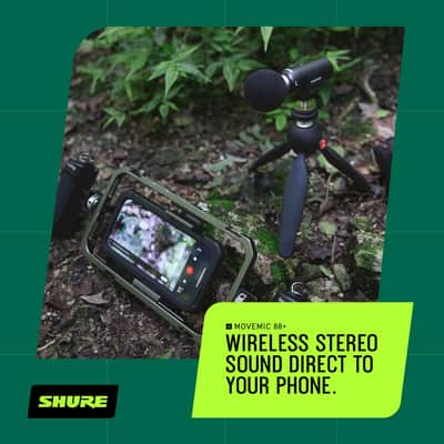 Shure MoveMic 88+ Wireless Microphone Video Kit - Pro Audio Recorder for Film/Field Recording Interviews, Stereo Mic 4 Polar Patterns | Compatible with iOS/Android via MOTIV App (MV88+W-KIT-Z7) image 7
