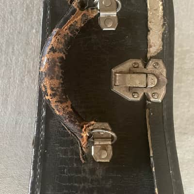 Vintage Geib Challenge Parlor Acoustic Guitar Case 1930's Faux Gator / Purple Interior Chicago USA image 14