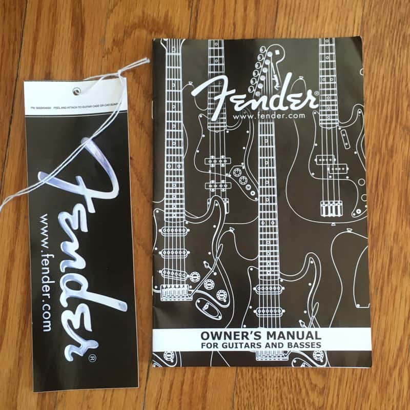 Vintage Fender Electric Guitar Strat Manual 2002 Black + Original Bumper Sticker image 1