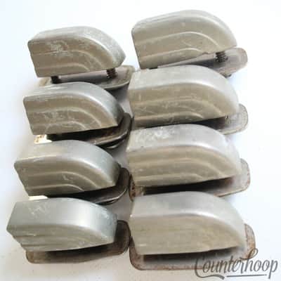 *Leedy 8x Beavertail Snare/Tom Drum Lugs Nickel Metal Plates Vintage 40s/50s USA image 2