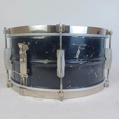 Gretsch Broadkaster 6.5x14"Snare Drum Vintage 30s Nickel over Brass NOB Shell US image 4