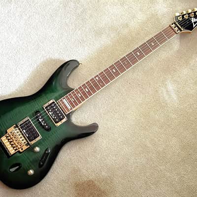1993 Vintage Ibanez S540FM Royal Green Sunburst MIJ image 10