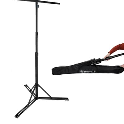 2 Rockville RLS5 11.5 Ft Air Lowering Metal Lighting T-Bar Stands+Flat-Base Legs image 2