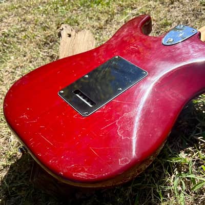 Vintage Fender Stratocaster Guitar 1979-1981 - Crimson Red Transparent image 21