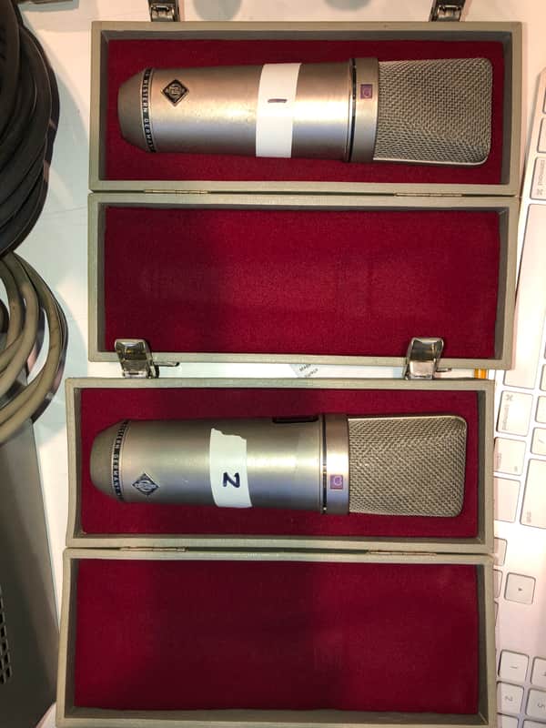 Neumann U 67 Large Diaphragm Multipattern Tube Condenser Microphone Pair 1960 - 1971 - Nickel image 1
