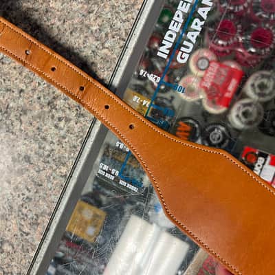 vintage 1960s Vox Python guitar strap brown with case image 14