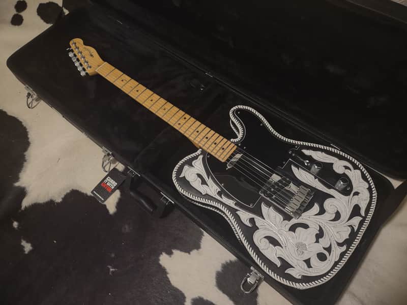 1997 Fender Telecaster American Standard w/Waylon Jennings-style Custom Leather Cover/Wrap & Hard Case image 1