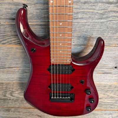 Ernie Ball Music Man JP15 7-String Electric Guitar - Red Tide Flame image 2