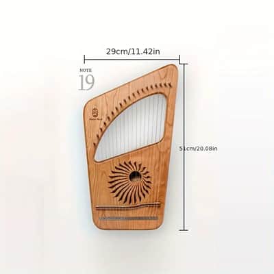 19-String Cherry Wood Lyre Harp – Warm Resonance & Elegant Design image 5