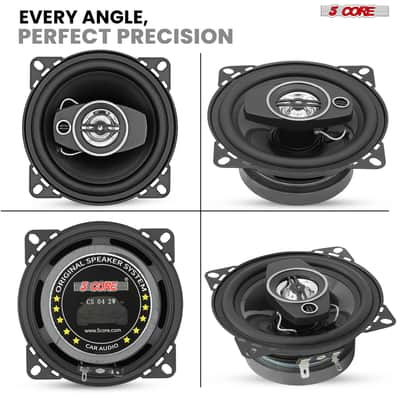 5 Core Car Audio 4 inch Coaxial Speakers Pair 2 Way 250W 4Ohm Replacement Driver w Dome Tweeters image 5
