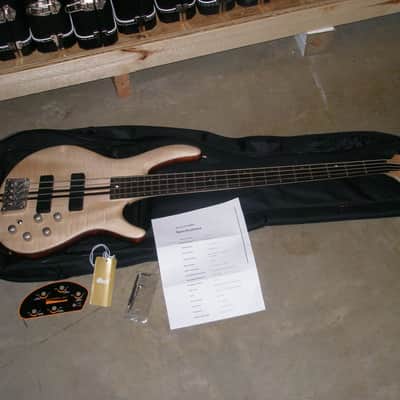 Cort A4 Plus FMMH OPN Artisan Series Figured Maple/Mahogany 4-String Bass 2010s - Open Pore Natural image 1