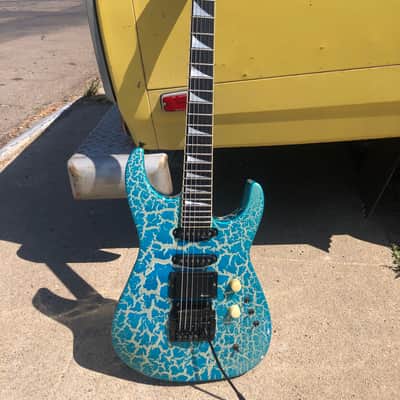 Jackson Custom Soloist USA Silver Blue Crackle 1987 fresh setup image 1
