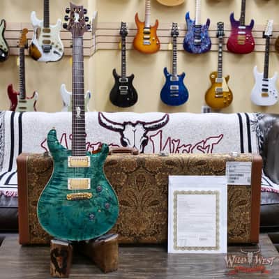 Paul Reed Smith PRS Private Stock # 11320 Custom 24 Piezo Stoptail Burl Maple Top Madagascar Rosewood Fingerboard Bahamian Blue 7.95 lbs image 6