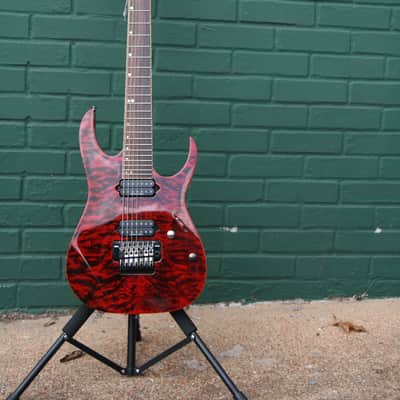 Ibanez Premium RG9 ( RG927 QM )7 String Transparent Red-Quilt Maple Top Ibanez Gig Bag RG7 image 3