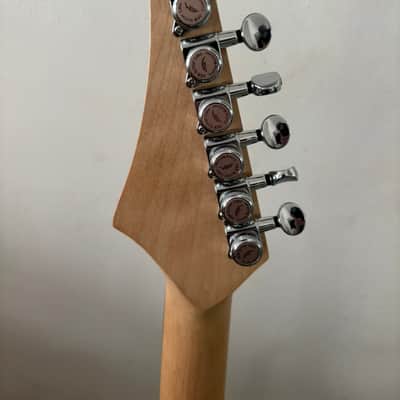 Custom Built 2026 guitar, Mahogany Body, Maple neck with laurel fingerboard. Metallic green body. Pro setup done play's great. Upgraded locking tuners, Matching Bridge image 4
