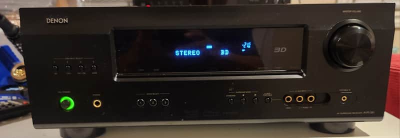 Denon Denon AVR-391 is a 5.1-channel home theater A/V receiver 90s - Black image 1
