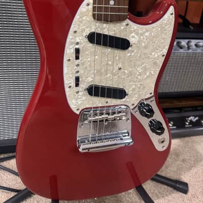 1995 Fender MG-69 Mustang Reissue - Fiesta Red - Made in Japan (MIJ) - Includes Hardshell Case image 2