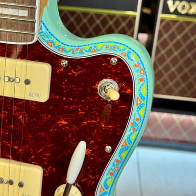 Vintage Guitars V65 30 Anniversary Custom Art Paint “ Surf & Calaveritas” 1 of 1 LTD 2026 - Sea Foam Green image 13