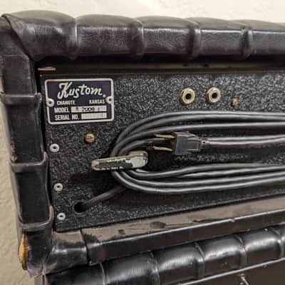 1960s Kustom 200 Solid State Bass/Guitar Amp Head & 2x15" Cabinet Black Tuck'N'Roll image 7