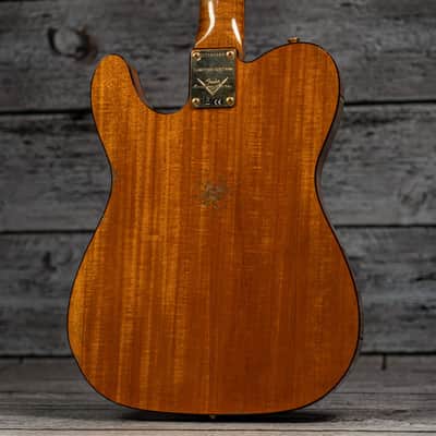 Fender Custom Shop Limited Edition Bow Tie Telecaster Custom Relic with Gold Hardware - 3A Rosewood Fingerboard, Black with Aged Natural Back and Sides image 7