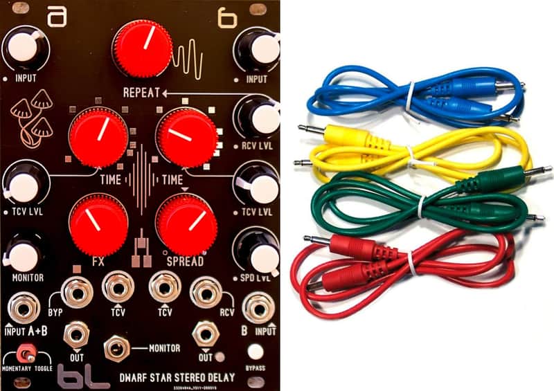 Blue Lantern Dwarf Star Stereo Delay Module Eurorack Module MK2 w/ 4 Cables image 1
