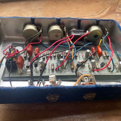 Vintage rare 1970s Foxx Tone Machine guitar pedal blue octave fuzz original Not a Reissue! image 6
