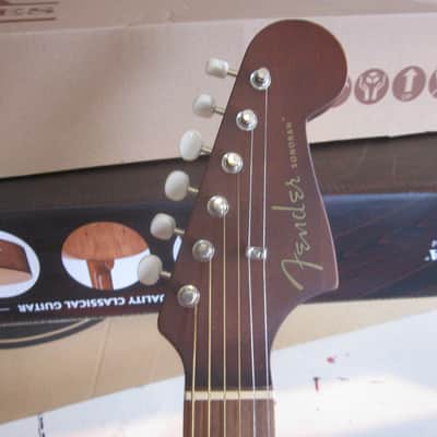 Fender Sonoran Mini Acoustic Guitar Competition Stripes Candy Apple Red image 3