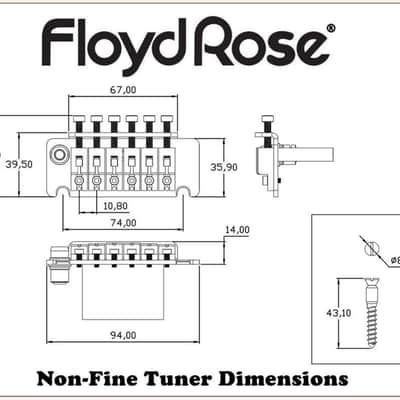 Genuine Floyd Rose Non-Fine Tuner Tremolo Bridge Gold image 2