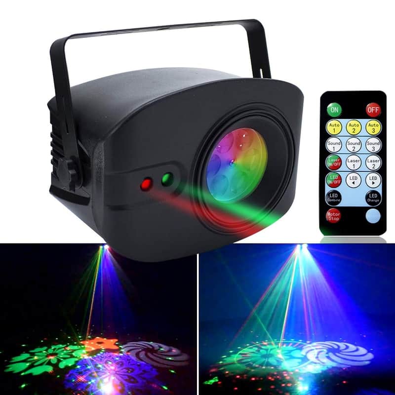 13W Party Lights Stage Laser Light, Led Laser Effect And 52 Led Patterns (48+4 Large) Sound Activated Stage Light Strobe Light For Dj Laser Light Show/Disco/Party/Festival Gift image 1